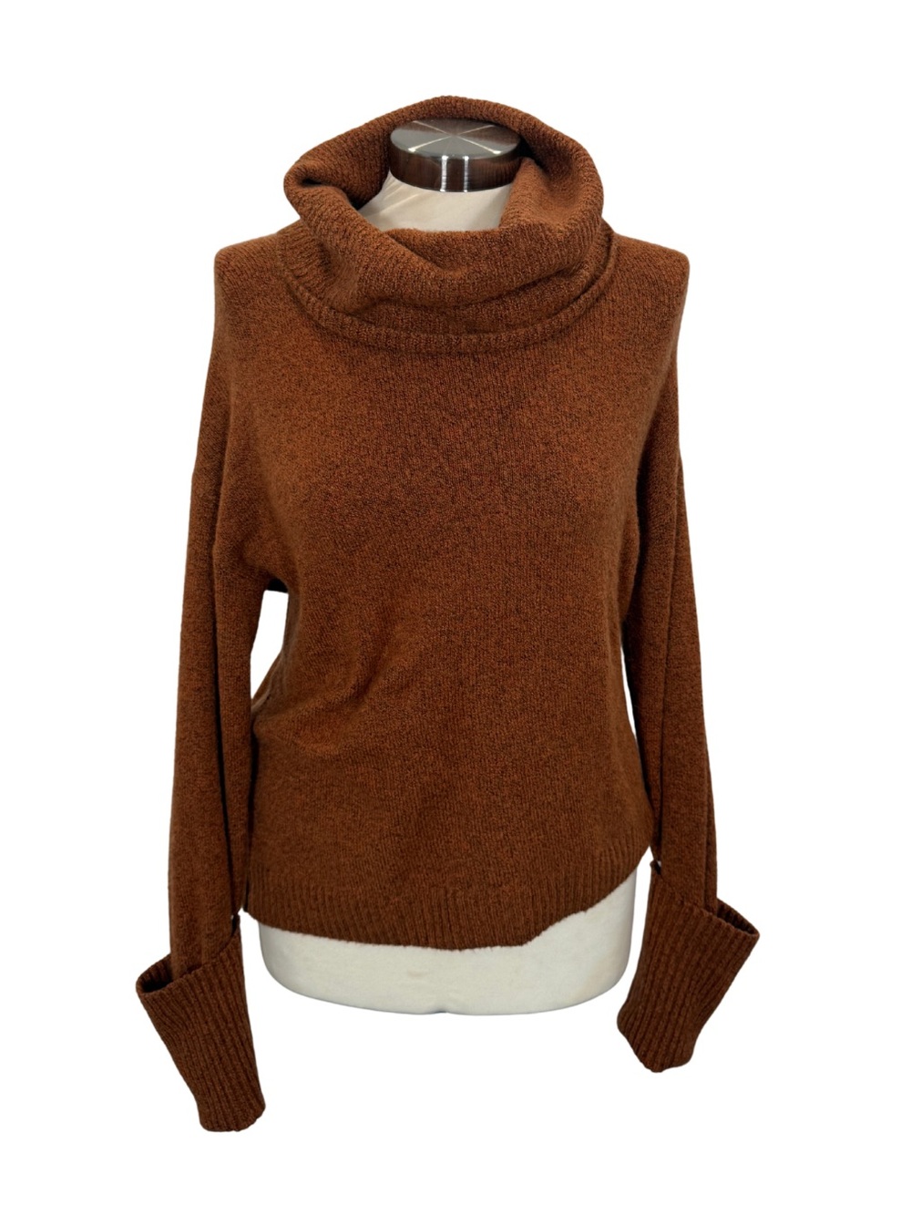 Chelsea28 Rust Brown Cowl Neck Sweater